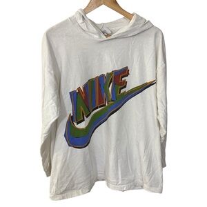 Nike Sweatshirt 90's Vintage Men's Size XL JUST DO IT Graphic Long Sleeve Hood